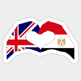 We Heart UK & Egypt Patriot Flag Series Sticker